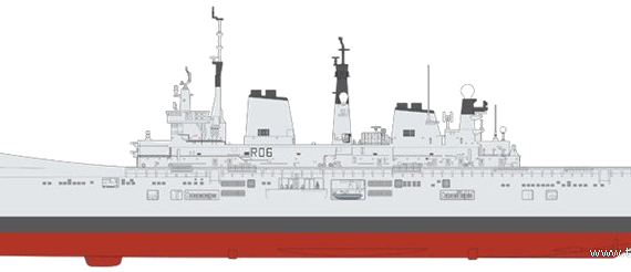 Корабль HMS Illustrious RO6 [Light Carrier] - чертежи, габариты, рисунки